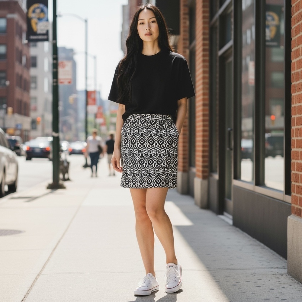 Hollister Black White Skirt